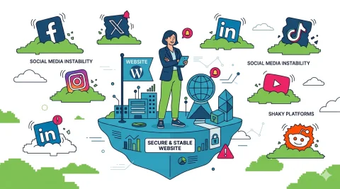 Riscos das Redes Sociais: Como garantir a soberania da sua marca com um blog em 2026